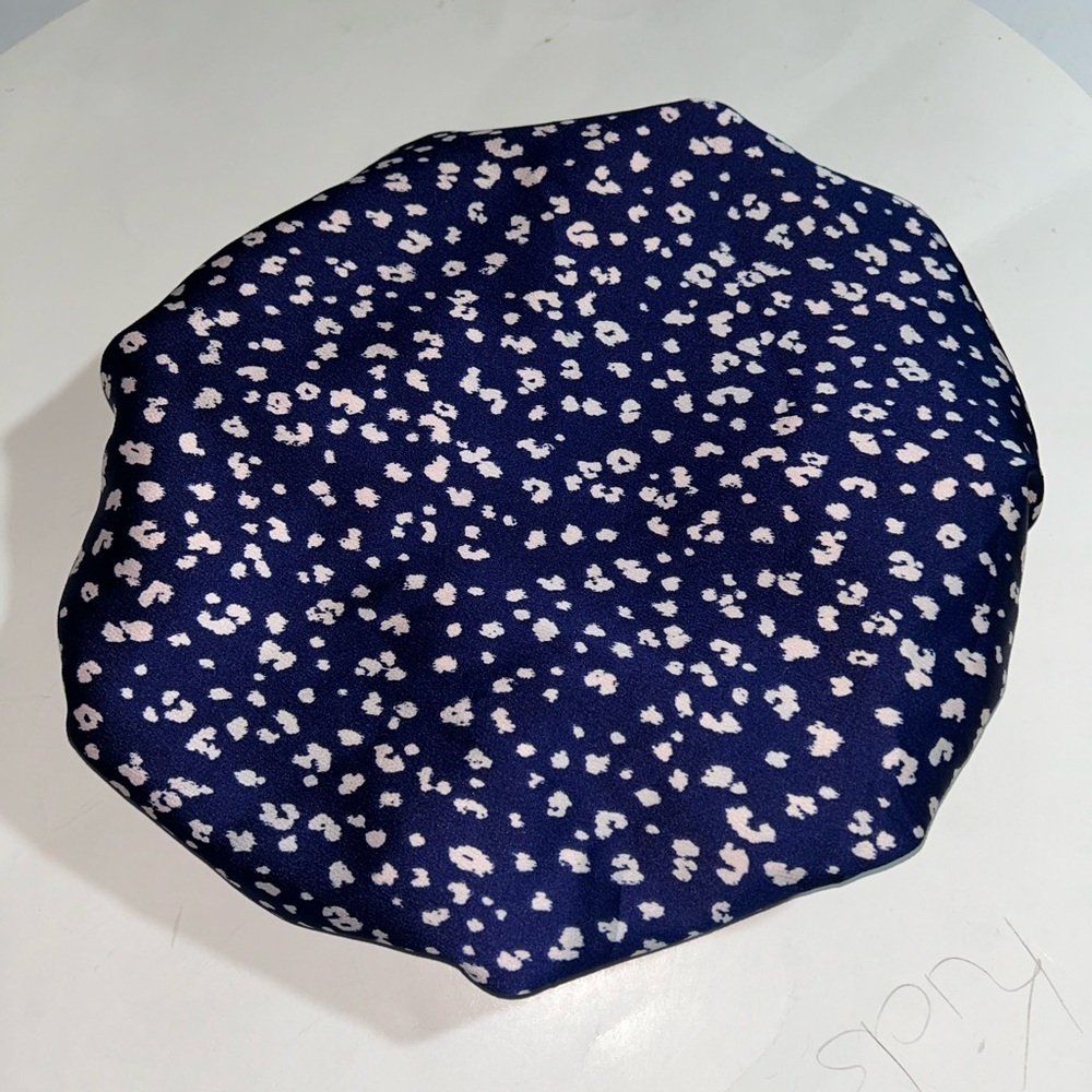 Orange Satin lined Hair Bonnet with Floral exterior - Picture 3 of 3